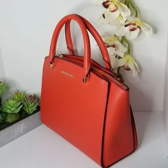 🆕️💥MK lg Satchel Leather in Mandarin - Picture 10 of 15